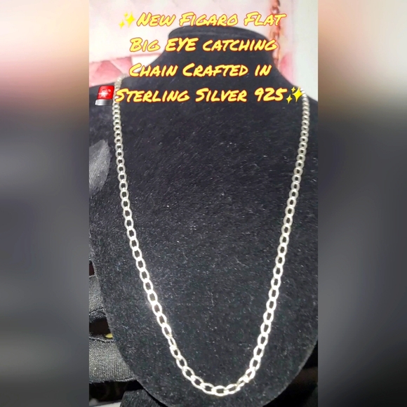 925 Jewelry - NEW STERLING SILVER FIGARO FlAT BIG EYE CATCHING CHAIN✨️UNISEX🔥